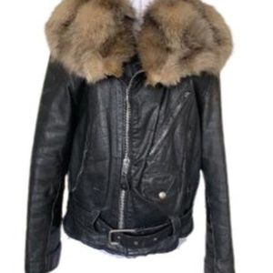 Vintage Branded Garments Cross Zip black leather jacket